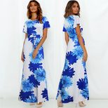 Womens Short Sleeve Tie Front Floral Dress Spring Summer Collection Elegant Design Comfortable F