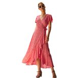 Floral Print Summer Dress for Women Casual Fit Short Sleeve Round Neck Lightweight Fabric