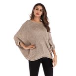 Womens Batwing Sleeve T Shirt Short Sleeve Round Neck Loose Fit Solid Color Autumn Casual Wear W
