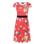 Fashionable Womens Printed Dress Autumn Winter Collection Perfect for Christmas Celebrations Who