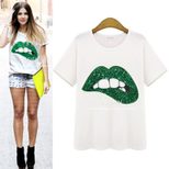 Womens Embroidered T Shirt Short Sleeve Round Neck Casual Summer Style Available in Multiple Sizes Wholesale