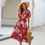Bohemian Print Tie Dress for Women Summer Style Lightweight Fabric Available in Multiple Sizes Wholesale Ready