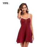 Fashionable Knitted A Line Dress Sweet Style Sleeveless Flowy Skirt Perfect for Summer Events Wh