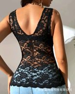 Black Lace Top for Women Sexy Design Summer and Autumn Wear Available in S to XL Wholesale Supply low MOQ
