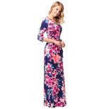 Floral Print Maxi Dress for Women V Neck Mid Sleeve Summer Casual Wear customizable