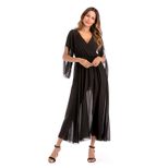 Womens Chiffon Maxi Dress Deep V Neck Color Block Flowy Design Spring Summer Fashion Wholesale A