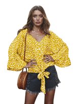 Womens Polka Dot Top Original Design Trendy Style Fashionable Elements Perfect for Casual Wear W