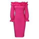 Off Shoulder Long Sleeve Dress Elegant Fit Plus Size Autumn Fashion Perfect for Parties and Even