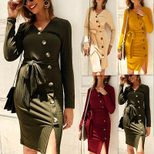 Knitted Dress Stylish Design Comfortable Fit Warm Fabric Autumn Winter Fashion for Women Wholesa