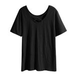 Plus Size Womens V Neck Short Sleeve T Shirt Loose Fit Summer Top Casual Wear Wholesale factory direct