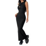 Womens Sleeveless Maxi Dress Simple Elegant Bodycon Fit Spring Summer Fashion Wholesale Availabl