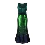 Fashionable Gradient Color Sequin Evening Dress Womens Stylish Design Elegant Silhouette Perfect