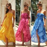 Summer Floral Off Shoulder Dress Original Design Trendy Style Comfortable Fit Perfect for Partie