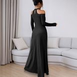Black Lace Bodycon Dress Long Sleeve Slim Fit Elegant Design Autumn Winter Fashion for Parties W