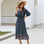 Bohemian Floral Maxi Dress Lightweight Fabric Summer Style ready to ship custom packaging