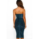Elegant Strapless Sequin Evening Dress Knee Length Off Shoulder Party Wear Perfect for Birthdays