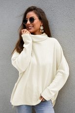 High Neck Womens Knit Sweater European and American Fashion Autumn Winter Style Custom Design Wholesale Availabl