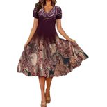 Summer Womens Dress Short Sleeve Loose Fit Ethnic Style Casual Wear Available in Multiple Sizes