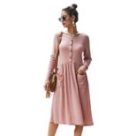 Knit Bodycon Dress for Women Autumn Winter Collection Long Sleeve Round Neck
