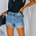 High Waisted Ripped Denim Shorts 4 Colors Available Casual Summer Wear Ready to Ship factory dir