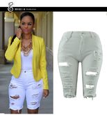 High Waisted Distressed Denim Shorts Handmade Trendy Ripped Design Casual Summer Wear Wholesale