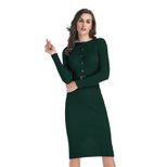 Button Front Bodycon Dress for Women Solid Color Slim Fit with Belt Casual or Formal Wear Wholes