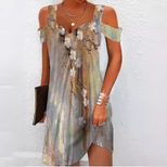 Digital Print Summer Dress 3D Pattern Short Sleeve Casual Style Available in Multiple Sizes Wholesale Supply