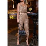 V Neck Sequin Jumpsuit Slim Fit Backless Casual Style Perfect for Parties and Events Wholesale A