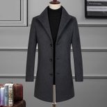 Single Breasted Mid Length Woolen Coat Stand Collar Casual Style Autumn Winter Fashion Wholesale