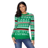 Womens Christmas Sweater Long Sleeve Knit Letter Patchwork Round Neck Casual Autumn Wear Wholesale Available