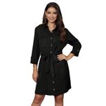 Womens Button Up Long Sleeve Shirt Dress High Waist Knee Length Elegant Style Perfect for Casual
