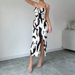 Womens Midi Dress Cow Print Elegant Style Sleeveless Spring Summer Collection Wholesale Availabl