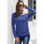 Asymmetrical Off Shoulder Long Sleeve T Shirt for Women Slim Fit Casual Style Autumn Collection