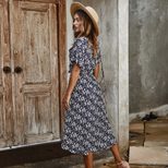 Floral Print Short Sleeve Dress for Women Casual Fit Lightweight Fabric Summer Wear