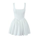 French Style Square Neck Sleeveless Mini Dress in Sweet Chiffon with Open Back for Spring Wholesale bulk order