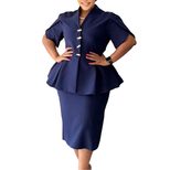 Elegant Plus Size African Dress Slim Fit Ruffled V Neck Short Sleeve Fashionable for Parties and