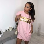 Vogue Printed Pocket Dress for Women Short Sleeve Round Neck Summer Casual Wear Available in Multiple Sizes