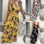 Womens Floral Maxi Dress Sexy Spaghetti Strap Summer Casual Wear private label factory direct