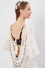 Sexy Hollow U Back Tie Bikini with Colorful Tassel Cover Up Beachwear for Summer Wholesale Avail