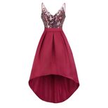 Fashionable Sequin V Neck Spliced Evening Dress Womens Sleeveless Design Elegant Style Perfect f