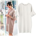 Plus Size Summer Dress Loose Fit Round Neck Bell Sleeves Casual Wear for Women OEM Available
