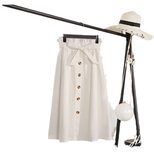High Waisted A Line Midi Skirt Floral Print Button Closure Comfortable Fit Summer Fashion for Women Wholesale