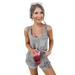 Womens Casual Solid Color Slim Fit Jumpsuit Comfortable Fabric Stylish Design Versatile for Summ