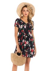 Bohemian V Neck Maxi Dress for Women Summer Casual Style Lightweight Fabric