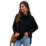 High Neck Womens Knit Sweater European and American Fashion Autumn Winter Style Custom Design Wholesale Availabl