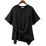 Womens Plus Size Short Sleeve T Shirt Casual Loose Fit Round Neck Fashionable Design Summer Wear