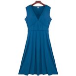 Summer A Line Dress for Women V Neck Sleeveless Slim Fit Waist Defining Perfect for Casual Outin