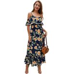 Chiffon Floral Print Maxi Dress Sleeveless Lightweight Elegant Summer Casual Wear OEM Available