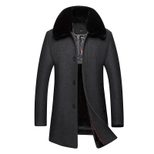 Mens Long Woolen Overcoat Warm Lined Fabric Winter Outerwear custom packaging