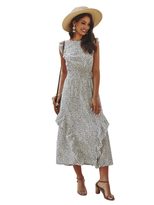 Ruffle Hem Dress Elegant Design Lightweight Fabric Spring Summer Style Wholesale Available custo